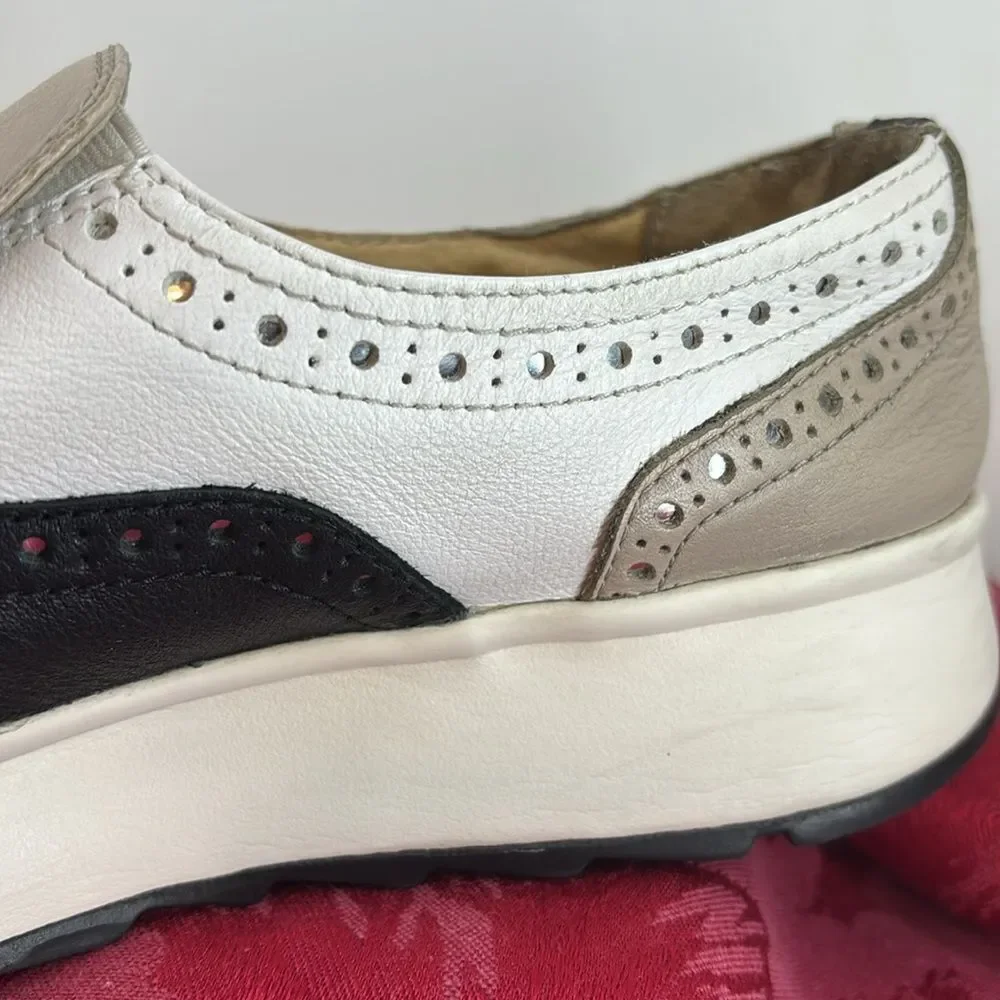GROX Respira Slip on Loafers‎ D8 25TB Black White Beige with Fringe W Size 7 - Picture 16 of 16